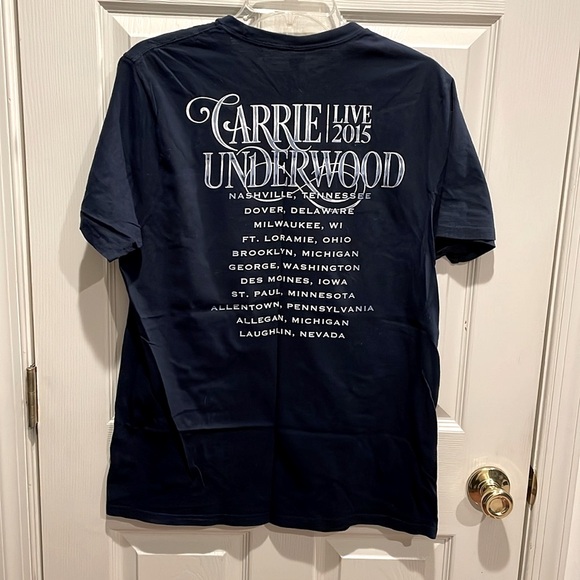 Carrie Underwood Navy Graphic 2015 Concert T-Shirt - Size L - Picture 2 of 3